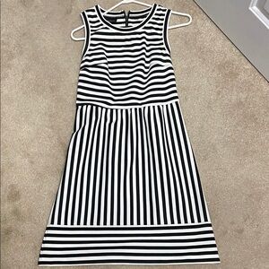 Women’s INC Black & White Striped Sleeveless Dress